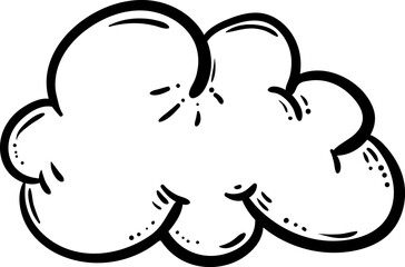 Fototapeta premium Handdrawn cloud doodle icon. Hand drawn black sketch. Sign symbol. Decoration element. White background. Isolated. Flat design. Vector illustration