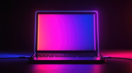Neon Glow Laptop: Futuristic Tech Aesthetic