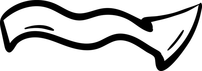 Handdrawn arrow doodle icon. Hand drawn black sketch. Sign cartoon symbol. Decoration element. White background. Isolated. Flat design. Vector illustration