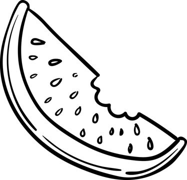 recommend clip art: Handdrawn water-melon doodle icon. Hand drawn black sketch. Sign cartoon symbol. Decoration element. White background. Isolated. Flat design. Vector illustration