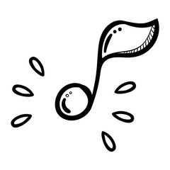 Handdrawn note doodle icon. Hand drawn black sketch. Sign cartoon symbol. Decoration element. White background. Isolated. Flat design. Vector illustration