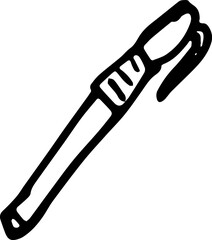 Hand Drawn comet doodle. Sketch style icon. Decoration element. Isolated on white background. Flat design. Vector illustration