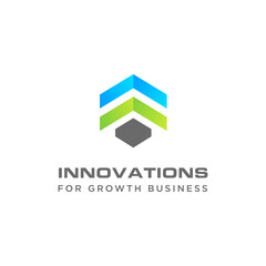 modern arrow chart graph for business innovation logo design