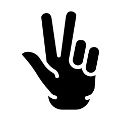 Obraz premium Hand gesture Solid icon