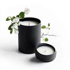 Luxury Aromatherapy Candle with Elegant Packaging on White Background