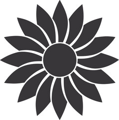 sunflower silhouette vector icon mandala 