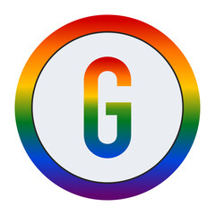 LGBTQ Pride Capital Letter G – Rainbow Symbol of Equality