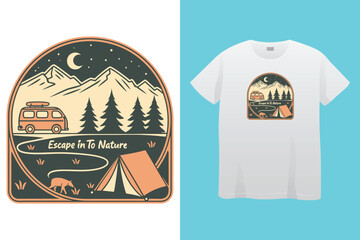 Camping is my happy place t shirt design. camping sayings and quotes t shirt