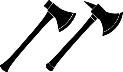 Wood axe vector collection & Set of axe tools black silhouette vector designs