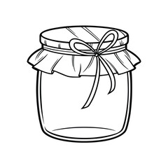 Jar line art vector white background
