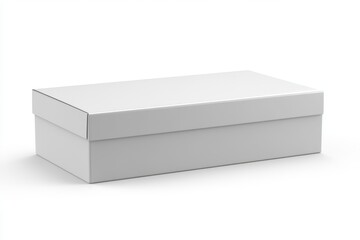 Fototapeta premium Minimalist White Box on White Background Studio Shot Clean Presentation Simple Packaging Design Mockup Style