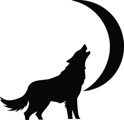 Black and white silhouette of a fox leaping through the air, ideal for logos, branding, and digital artwork.