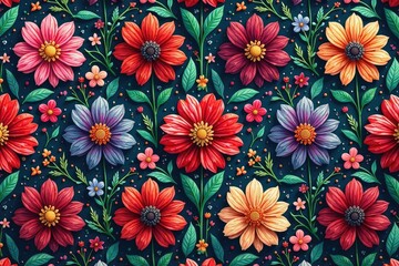 Intricate floral pattern seamlessly repeats for endless design , wallpaper pattern, background pattern, repeating