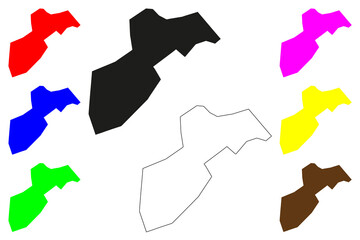 Fatehpur Sikri city (Republic of India, State of Uttar Pradesh) map vector illustration, scribble sketch Fatehpur Sikri map