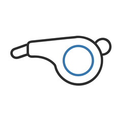 Outline whistle icon in simple black and white style