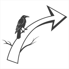 silhouette A simple curved arrow pointing to the right and down on a white background