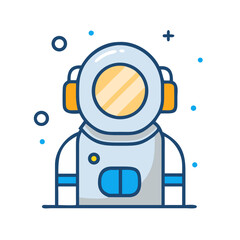 Detailed astronaut helmet with reflections and orange highlights