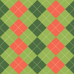 Seamless geometric pattern in green and orange tones. Perfect for textiles, backgrounds, wallpapers, and design projects.