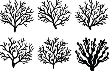 Seaweed silhouette set