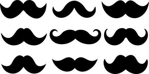 Moustache vector collection & Set of man beard black silhouette vector designs