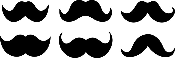 Moustache vector collection & Set of man beard black silhouette vector designs