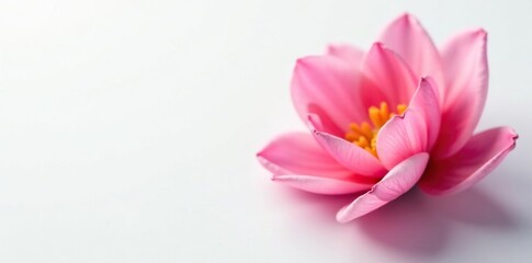 Delicate flower petals unfolding on a clean white background, flower, petal