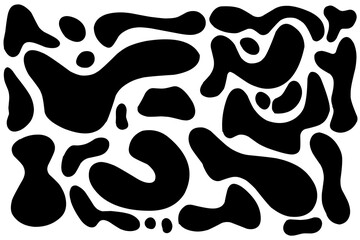 Black and white ink splash. Seamless Black and White Cow Print Pattern Vector. Cow texture repeated design background pattern backdrop wallpaper. Vector image illustration seamless. Blob slime