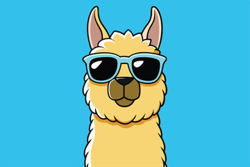 Cool llama with sunglasses funny illustration © Abu hamed shah