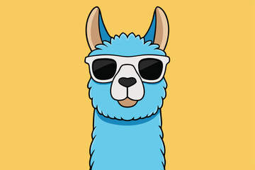 Cool llama with sunglasses funny illustration © Abu hamed shah