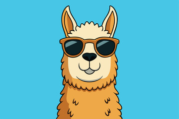 Cool llama with sunglasses funny illustration