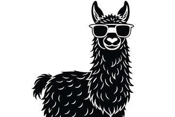 Cool llama with sunglasses funny illustration