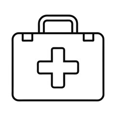 first aid kit icon outline vector in transparent background