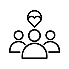Teamwork collaboration community love icon vector illustration for social media and charity px