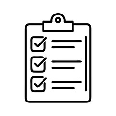 Checklist clipboard icon for task management and to do list planning and organization process in business