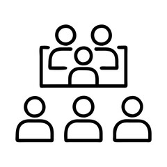 Online meeting conference video call remote work team collaboration virtual communication icon vector design