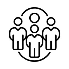Teamwork collaboration group people community partnership business organization vector icon symbol 