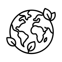 Eco friendly world globe with leaves vector illustration for earth day and environment concepts design