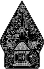 Siluet Gunungan Wayang Jawi, Original puppet from Indonesia