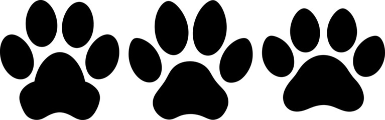 Fototapeta premium Dog paw print vector collection & Set of animal paw print silhouette vector designs