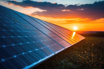 Solar panels at sunset (1)