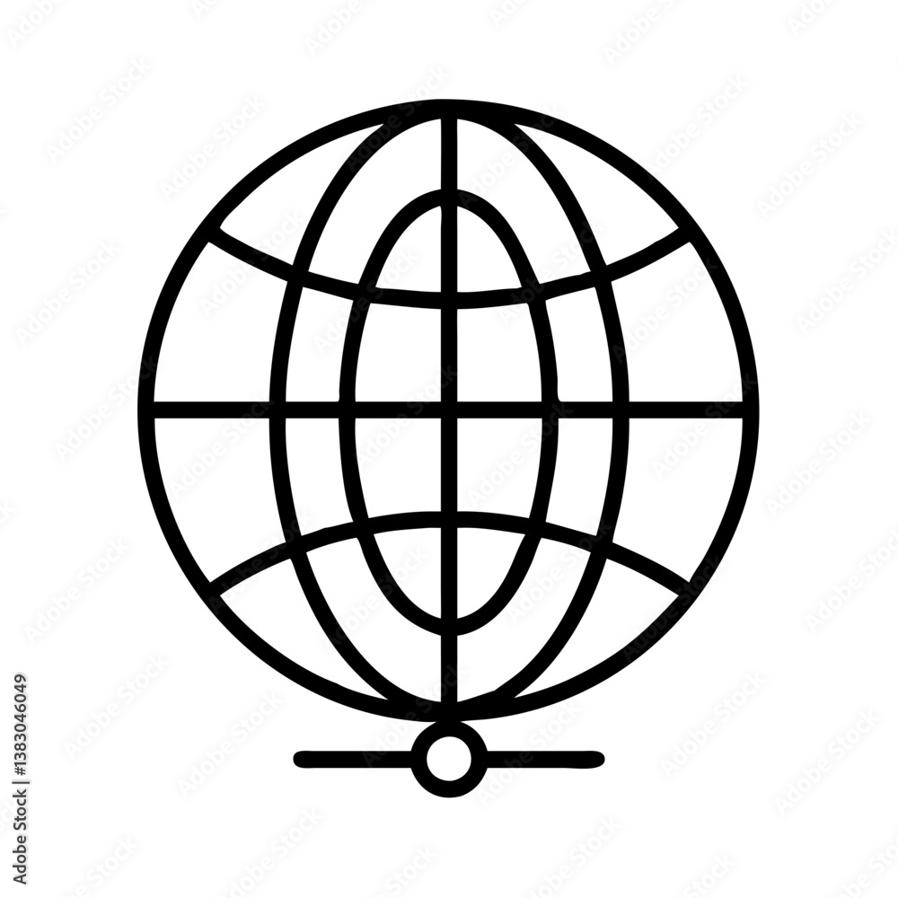 Poster globe network icon vector illustration for web design internet connection and worldwide communicatio