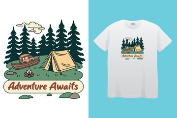 I love camping it's in tents - Camping t-shirt design template