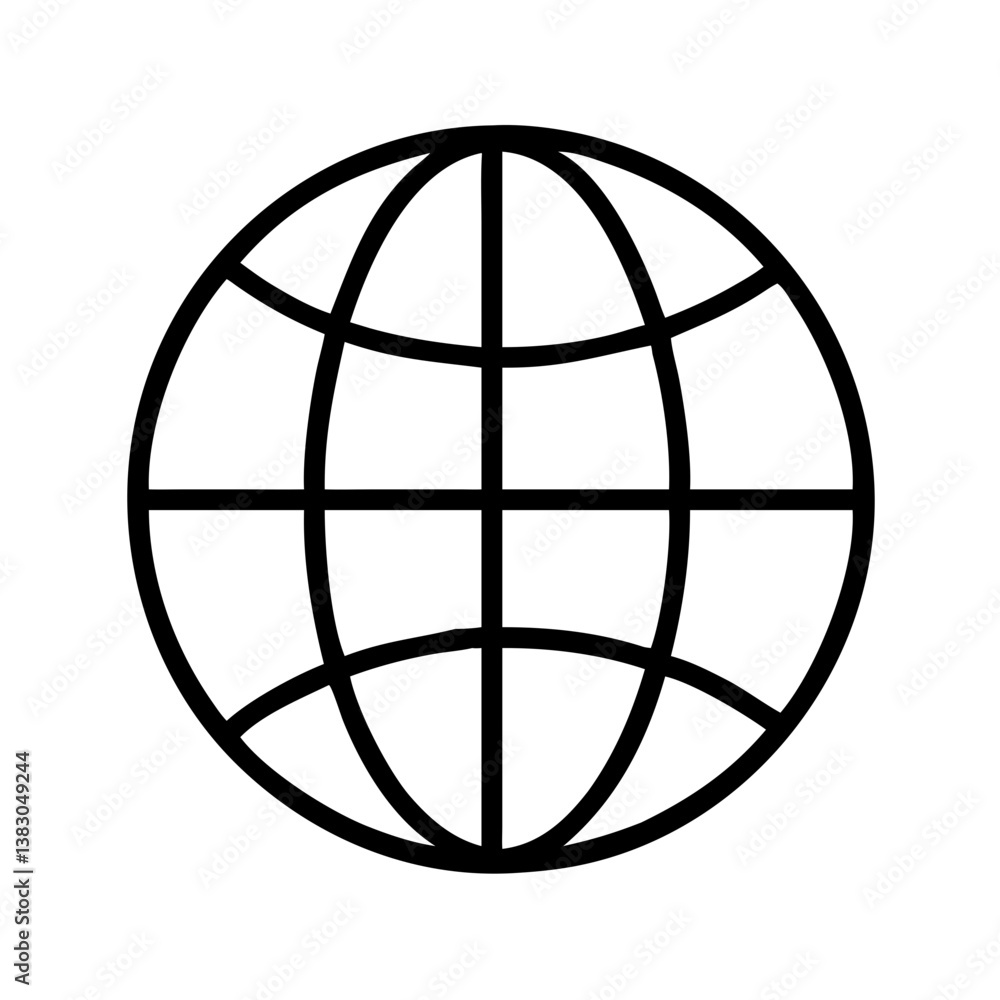 Poster globe icon vector illustration of world map for website design and mobile app development with outli