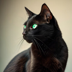 black cat portrait