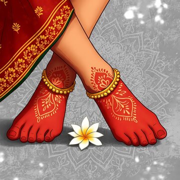 Hindu goddess maa charan or paduka