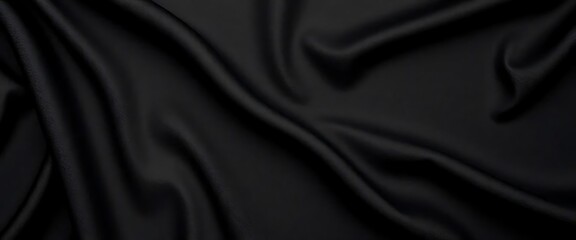 Obraz premium Abstract Black Fabric Texture: Draped and Elegant Dark Textile Background