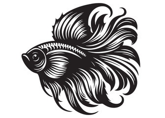 Black silhouette of fish logo vector, fish logo icon silhouette, aquarium fish logo silhouette, silhouette of fish animals vector, Jumping fish isolated on white background