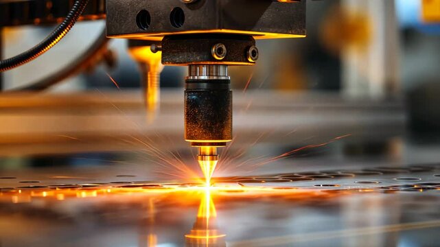 CNC laser engraving and cutting machine in operation