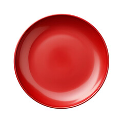 red plate on white background