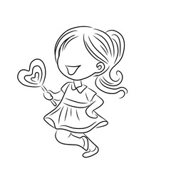 girl and lollipop candy